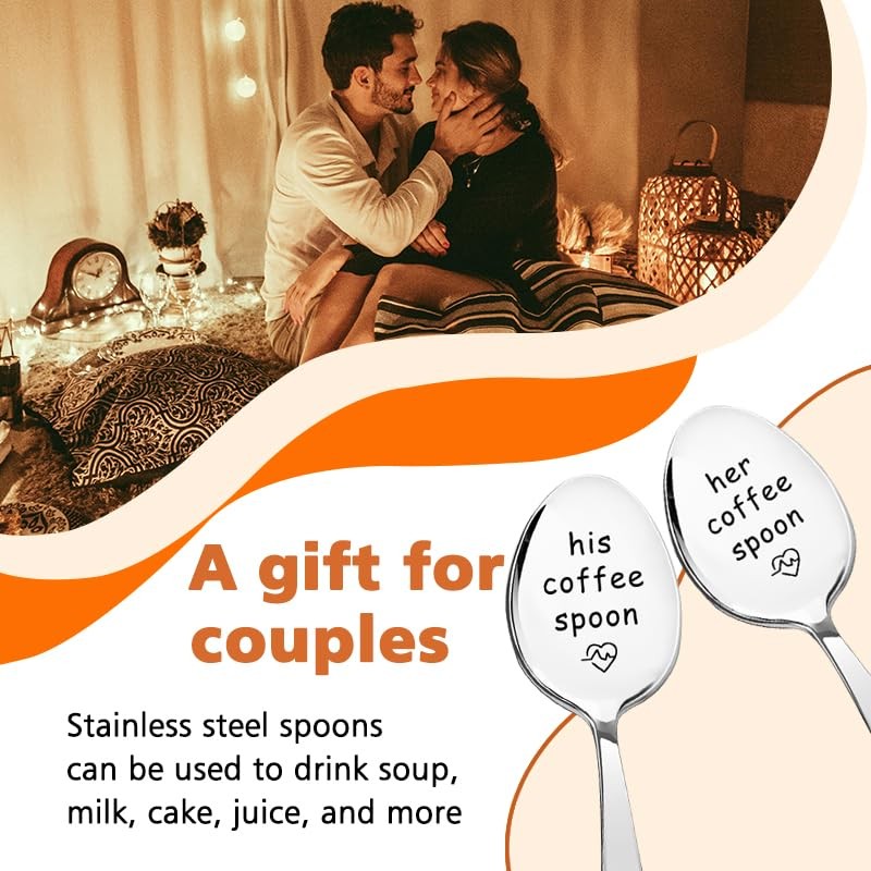 Her and His Coffee Spoons Gifts for Boyfriend Valentines Day