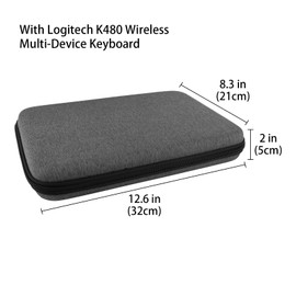Kingshion Hard Keyboard Case, Hard Travel Storage Case Compatible with K480 Wireless Multi-Device Keyboard, Protective Shockproof Travel Storage Bag-Dark Grey…