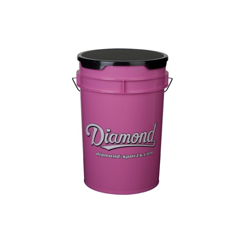 Diamond 6-Gallon Ball Bucket with Lid, Pink