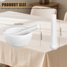 3.2inch Ceramic Mortar and Pestle Set, Small Pill Crusher,Porcelain Grinding Bowls, Spice Mill Grinder Set, Ceramic Mixing Grinding Bowl Set, Include Brush and Stainless Steel Spoon