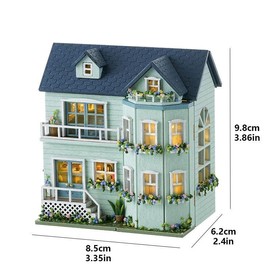DIY Miniature House Kit, House Building Kit with LED Light, Creative Birthday and Holiday Gift Options