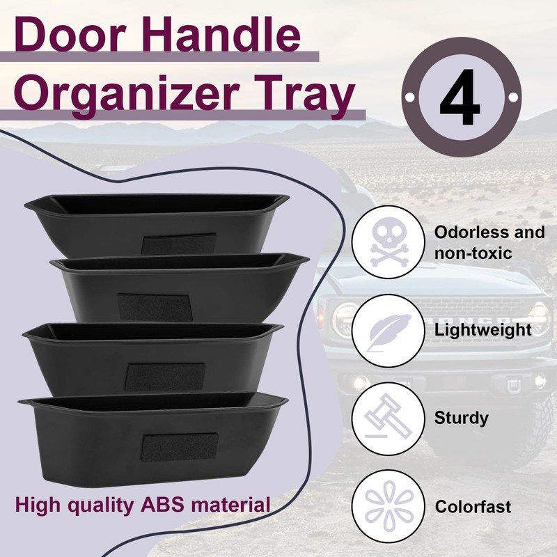 ecocstm 4 PCS Door Handle Storage Organizer, Compatible with Ford