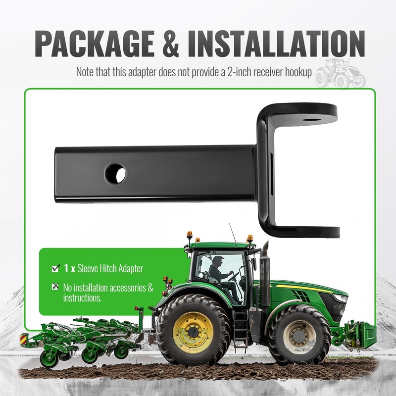 Wutist Sleeve Hitch Adapter Compatible with Garden Tractors Heavy-Duty Hitch