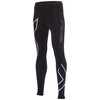 2XU WA4173b Women's Striped Compression Tights, BLK/SIL