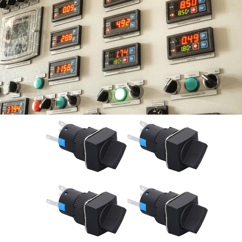 25Pcs Rotary Switch Knob 2 Position Self Locking Square Selector