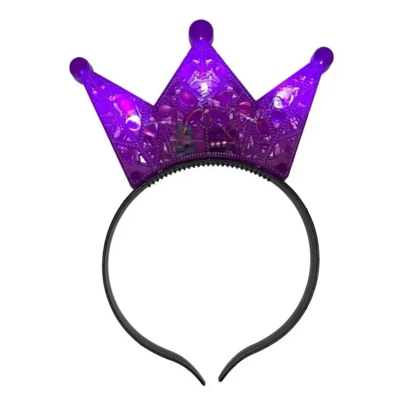 10 Corona Luz Princesa Tiara Luminosa Transparente Mayoreo Transparente