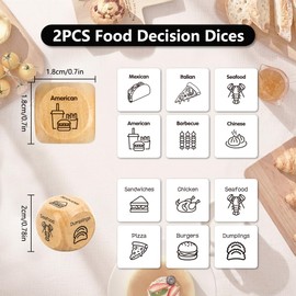Valentines Gifts for Him Her Mens Valentines Gifts for Boyfriend 2PCS Food Decision Dice Galentines Day Gifts for Her Couple Gifts Funny Gifts for Girlfriend Couples Gift Ideas Gifts for Husband Wife