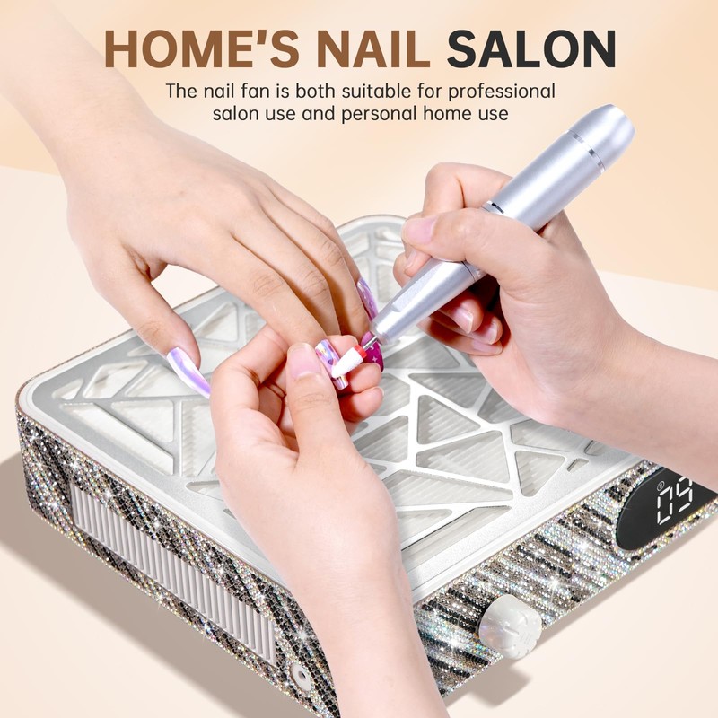 CHRISTINE SHELLY Nail Dust Collector, Cordless Dust Collector Nail Tech,