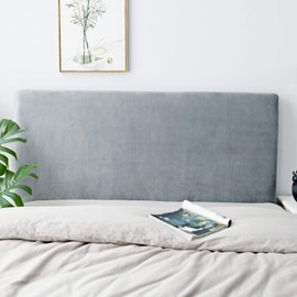 DUJUIKE Bed Headboard Slipcover, Stretch Bed Headboard Cover, Dustproof Protector Cover for Linen Fabric Tufted Upholstered Headboard (Light Grey, Full Headboard Length (47"-55"))
