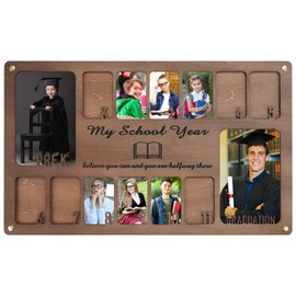 MaiQidd School Picture Frame Pre-K To 12, Graduation Picture Frame, School Years Photo Frame Prek-12 For Graduation Gifts&Party Decor,14 Photos (B)