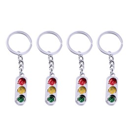 MAGICLULU 4pcs Key Chain Metal Keychain Car Key Holder Keychain Traffic Key Chain Lights Keyring Traffic Lights Keychain Key Pendant Signal Lamp Design Pendant Keychain Decor Bags