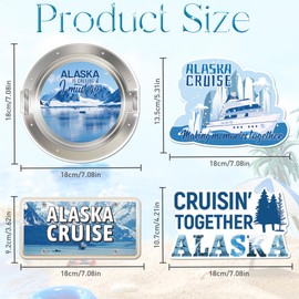 6 Pcs Cruise Door Decorations Magnetic, Cruising Together Alaska Scenic Design Cruise Door Magnets, Alaskan Cruise Must Have Door Signs for Ship Cabin Door Stateroom Decor