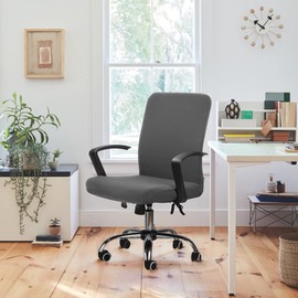 Office Chair Cover, Office Chair Cover, Swivel Chair Cover, Modern Chair Cover, Armchair Cover, Elastic Washable Chair Covers Set for Office Chair, Computer, Desk Chair (No Chair) (Grey, M)