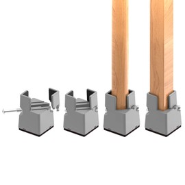 RCHYFEED Adjustable Bed Raiser, Furniture Raiser, 5 cm with Screw Clamp, Beige Bed Raiser, 2 Inch Heavy Duty Chair Risers, Pack of 4 Furniture Raisers for 0.8-1.6 Inch Wide Square & Round Chair Leg,