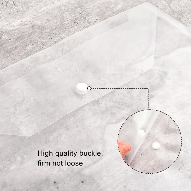 Pack of 12 A4 Transparent Press Stud Briefcase Document Wallets