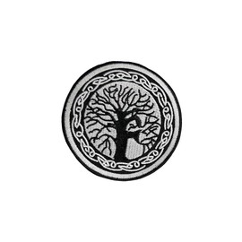Aufnäher zum Aufbügeln, Motiv: Baum des Lebens, nordische Mythologie, Wikinger, Thor, Odin