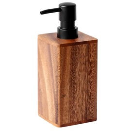 Wood Soap Dispenser, 400ml Wooden Foaming Soap Dispenser for Bathroom, Refillable, Ideal Use for Shampoo, Essential Oils, Shower Gel