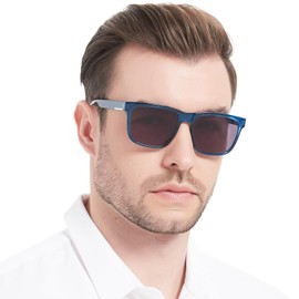 OCCI CHIARI Bifocal Reading Sunglasses for Men Classic Square Sun Readers Outdoor Eyeglasses 100 150 200 250 300 350 (Blue,3.00)