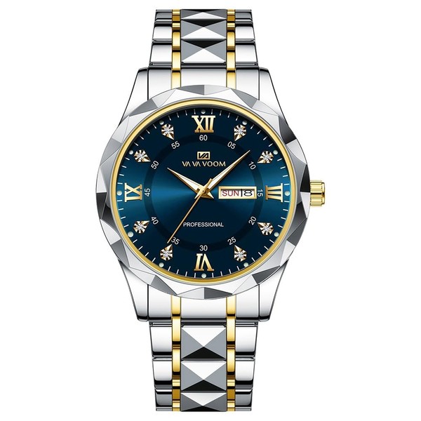 Relojes de Pulsera Hombre Reloj Analógico Moderno de Acero Inoxidable,