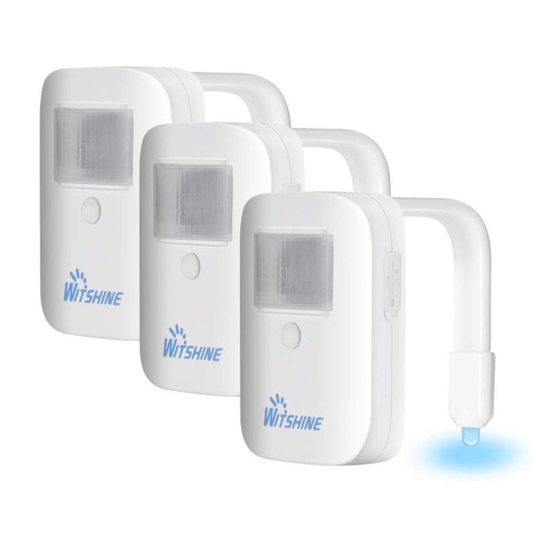 Rechargeable Toilet Bowl Night Light,16-Color Led Motion Sensor Nightlight, Cool