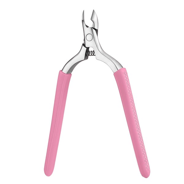 Cmetta Precision Cuticle Nippers Trimmer with Silicone Handles, Spring-Loaded Stainless