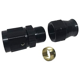 3/8 Tube to 6AN Female Fuel Hose Adapters Aluminum Hard Line Tubing Fitting Black Anodized