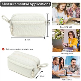 Bluboon Big Capacity Pencil Case Pencil Pouch Pen Case School Supplies Cute Pencil Box Pencil Bag for Teen Girls Boys Women Man (Beige)
