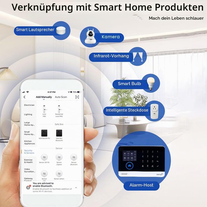 Splenssy 433MHz Wireless WiFi + GSM Auto-Dial Alarm Security System