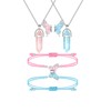 MJartoria BFF Necklace and Bracelets for 2-Crystal Friendship Necklace Bracelet