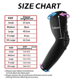 YEEKORO Elbow Pads for Men & Women, 1 Pair Arm Compression Sleeve with Thickened Pads, Elbow Protective Gear Elbow Support for Basketball Wrestling Football Volleyball Snowboarding Workout