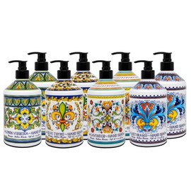 Perugia Italian Deruta Hand Soap - 21.5 fl oz Bottles - 8 pack - Lavendar, Sweet Orange, Lemon Verbana, and Olive Thyme