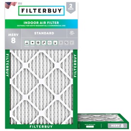 Filterbuy 8x30x1 Air Filter MERV 8 Dust Defense (2-Pack), Pleated HVAC AC Furnace Air Filters Replacement (Actual Size: 7.50 x 29.50 x 0.75 Inches)