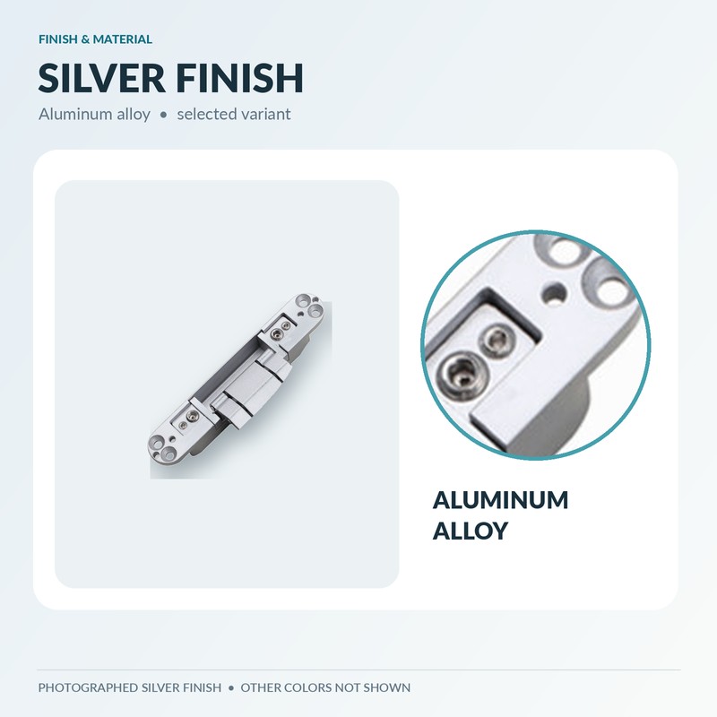 2 Pack Invisible Door Hinges, 3D Adjustable Concealed Aluminum Alloy