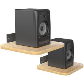 WALI Heavy Duty Floating Speaker Shelves Wall Mounted - Set of 2 - for Surround & Rear Sound, Satellite, Bookshelf Speakers & Home Theater – 7.9" x 7.9" Sturdy Design – 55 lbs Capacity Per Shelf