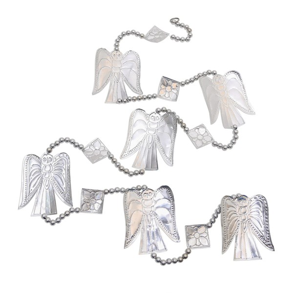 NOVICA Artisan Handmade Aluminum Ornament Garlands Angel Set of 3
