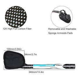 BNVB Bicycle TT Rest Bar - 12K Glossy Full High Carbon Fiber Aero Bars for Road MTB Bike (31.8mm Clamps) - Blue