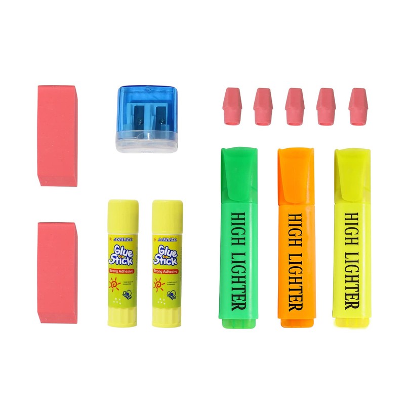 Moda West 52 Piece Bulk School Supplies Kits - Pens,