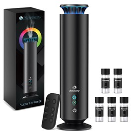 Waterless Scent Diffuser Kit,Scent Diffuser with 7 Lights and Breathing Lights Modes,Max Coverage 2000 sq.ft.Home,Offices,Hotels and Spas Aromatherapy Diffuser Included 5 Scent Oils Remote Control