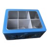 MediMuc Tea Bag Box, Blue, Rectangular Tea Bag Tin with