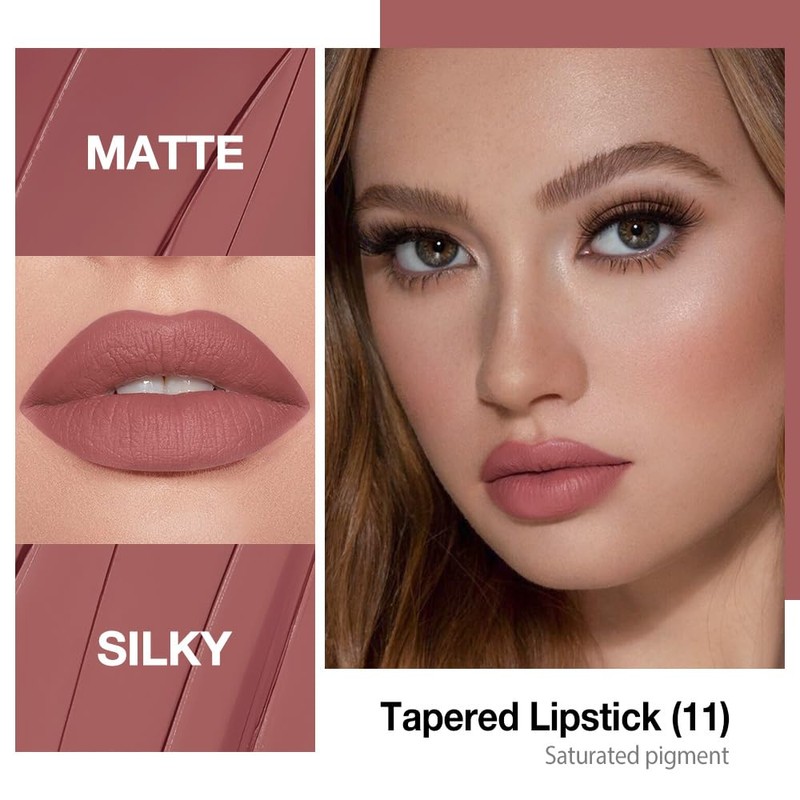 Kaely Chestnut Rose Gradient Matte Lip Liner Pencil & Lipstick