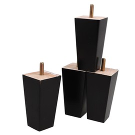 Operitacx 4pcs Solid Wood Furniture Legs Black Replacement Feet for Sofas Beds Cabinets Tables Benches Modern Foot Design to Elevate Height and Maximize Under Furniture Storage