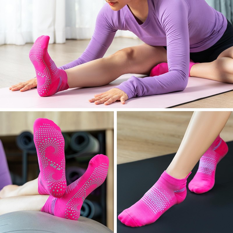 Aazon.co: BISOUSOX Pilates Socks Slouch Scrunch Grip Socks, Yoga