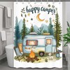 ICTEISOM Happy Camper Small Stall RV Shower Curtain Rustic Tree
