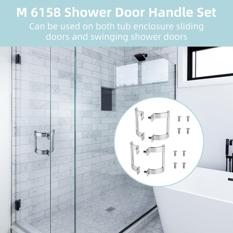 Apopip Shower Door Handle Replacement Set M 6158 2-Pack