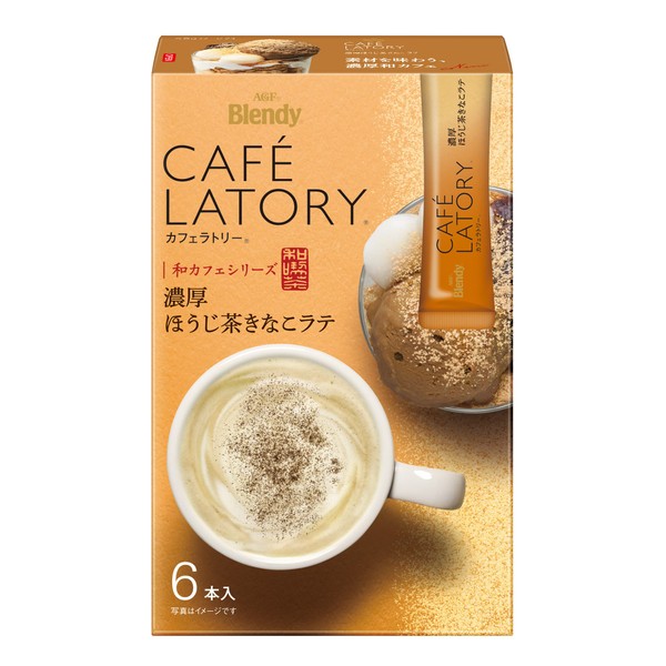 AGF Blendy Cafe Ratory Sticks, Thick Hojicha Kinako Latte, 6 Bottles x 6 Boxes [Japanese Café] [Soyako]