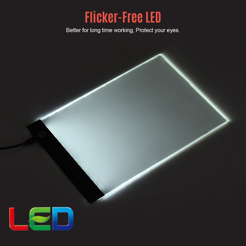 A4 Copyboard Ultra-thin LED Light Pad Adjustable 3 Levels Brightness