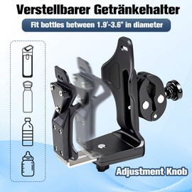 QUTHZZHY Bicycle Bottle Holder, Adjustable Drink Holder, Motorcycle, Water Bottle Holder for Bicycle, Mountain Bike, Road Bike, Scooter, Black