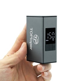 TOPtoper Mini Electric Bike Pump with Pressure Gauge -150PSI Portable Bicycle Tire Pump with Auto Stop, Pocket Tiny Air Pump with Presta & Schrader Valve Adapter bike  accessories