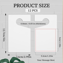 12 Pcs Blank White Parking Permit Hang Tag, 3 x 5 Inches Plastic Parking Placards PVC Hang Tag, Recyclable Weatherproof Rearview Mirror Hanging Pass for Car Rear View Mirror, Enterprises Office