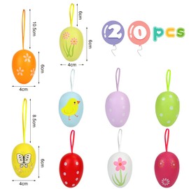 O-Kinee Easter eggs decoration for hanging, plastic Easter decoration